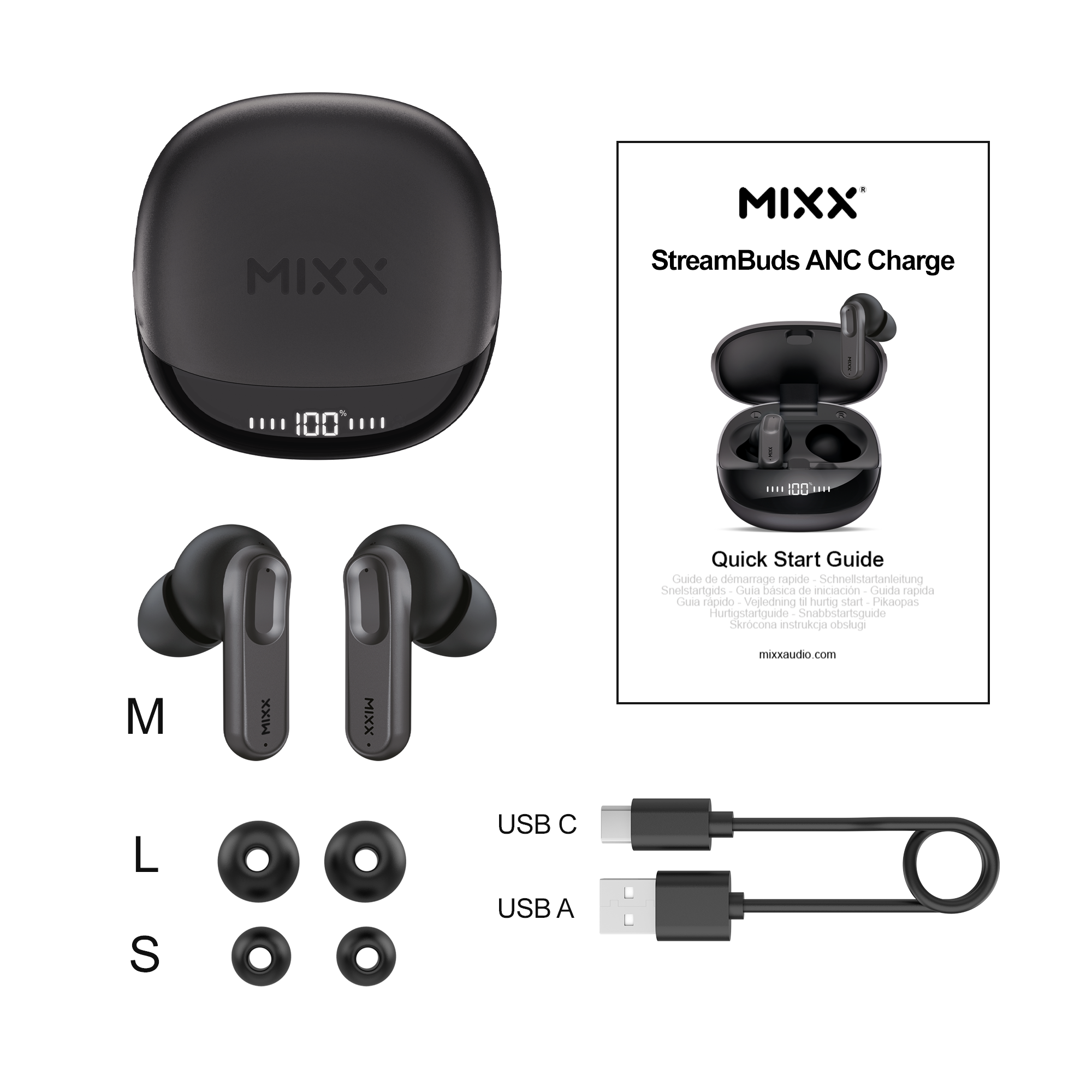 Mixx StreamBuds ANC Charge Noise Cancelling Earbuds