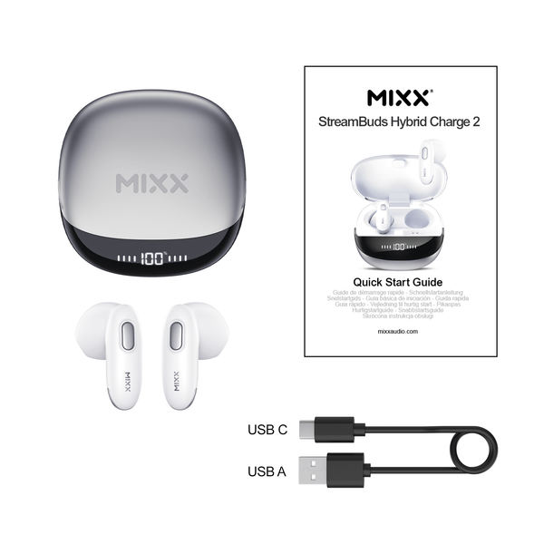 Mixx StreamBuds Hybrid Charge 2 True Wireless Earbuds - Mixx Audio