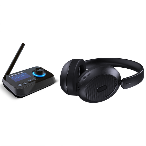 MIXX STREAMQ TV HEADPHONES AND AUDIO TRANSMITTER BUNDLE